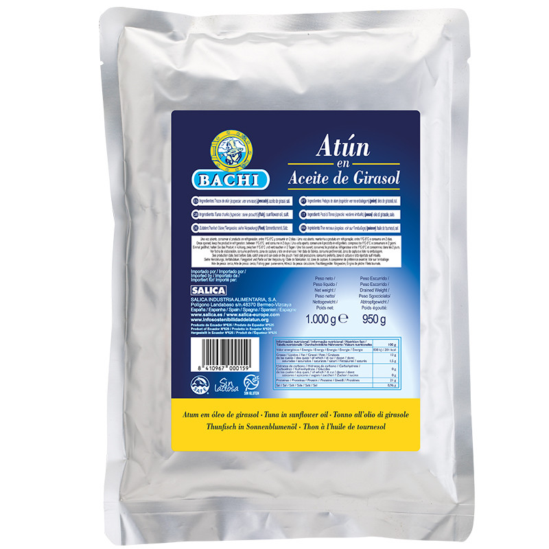 ATÚN EN ACEITE GIRASOL Bachi BOLSA 16/1Kg